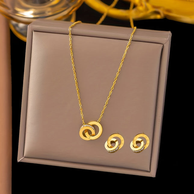 Elegant Roman Numeral Jewelry Set