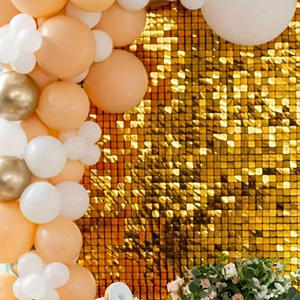 1pc, Birthday Party Decoration Golden Square Rain Curtain