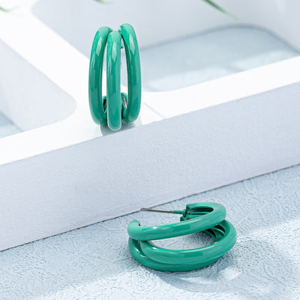 Sparkling Triple-Layer Hoop Earrings