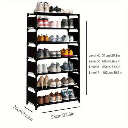 7-Tier Shoe Rack – Stackable, Space-Saving Organizer