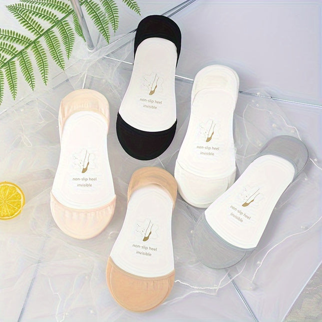 Women's Invisible Anti-Slip Boat Socks (5 Pairs)