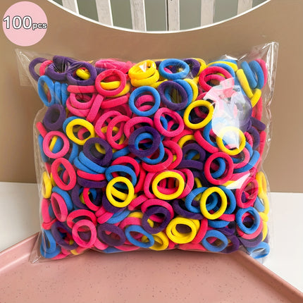 100pcs Vibrant Candy-Colored Hair Ties