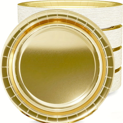 10/20Pcs Golden Disposable  Paper Plates