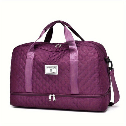 Argyle Pattern Large Capacity Duffle Bag