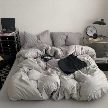 Solid Color Soft Sanded Duvet Cover Set