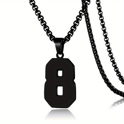 Men's Sports Number Pendant Necklace