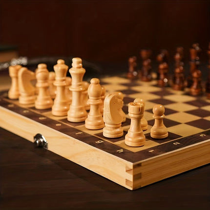 3-in-1 Travel Chess, Checkers & Backgammon Set