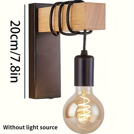 Chic Retro Wooden Wall Lamp - Stylish Lighting for Any Room