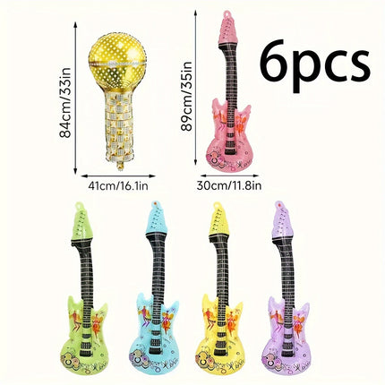 6pcs/5pcs/Set New Rock-Style Expandable Guitar Balloons