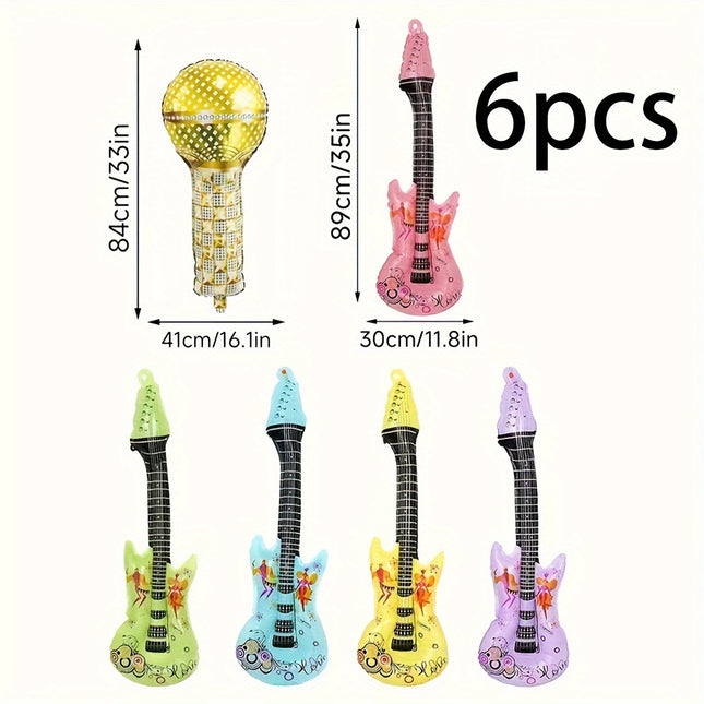6pcs/5pcs/Set New Rock-Style Expandable Guitar Balloons