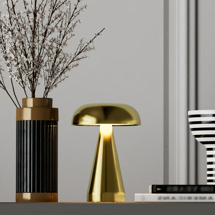 Golden Mushroom USB Rechargeable Table Lamp - LED Nightlight