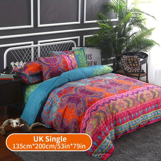 3pcs Ethnic Style Duvet Cover Set - Soft All-Season Bedding