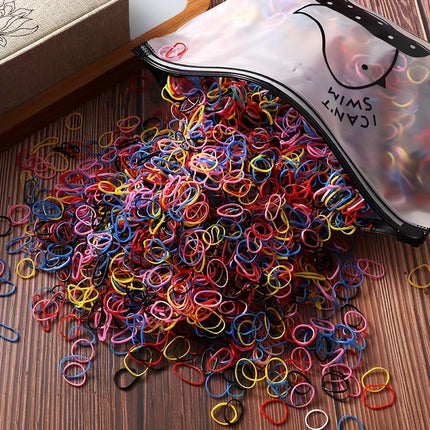 1000pcs Colorful Disposable Rubber Bands