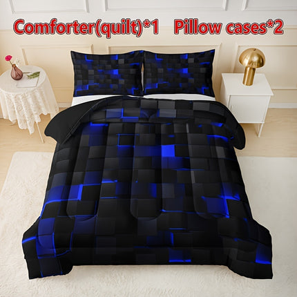 Black & Red Plaid Quilt Set - Stylish & Cozy Bedding