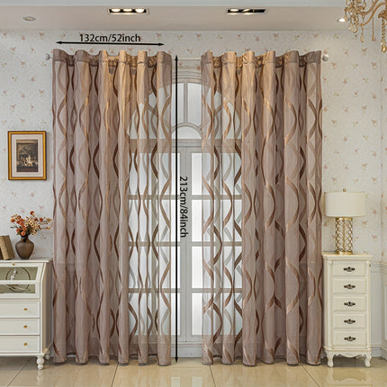 Elegant Coffee Sheer Curtains