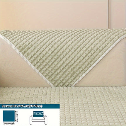 Plaid Plush Sofa Cover - Warm, Soft, Pet-Friendly Protector