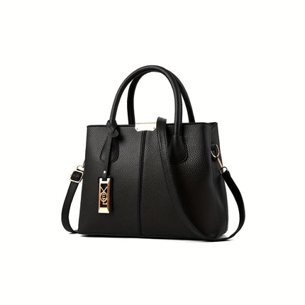 Chic Handbag with Metal Charm