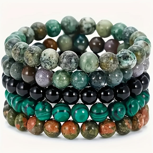 5pcs Natural Stone Bracelet Set
