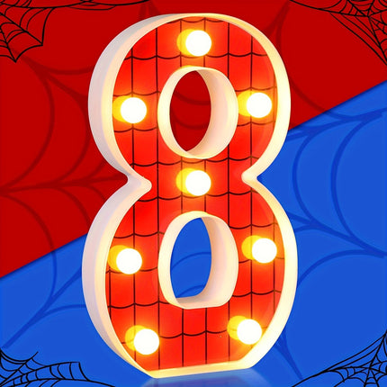 1pc Spider LED Numbers Light For Birthday Decoration