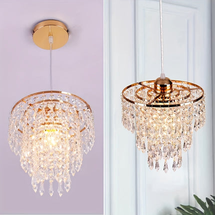 Modern Mini Crystal Chandelier - 3-Tier Raindrop Design