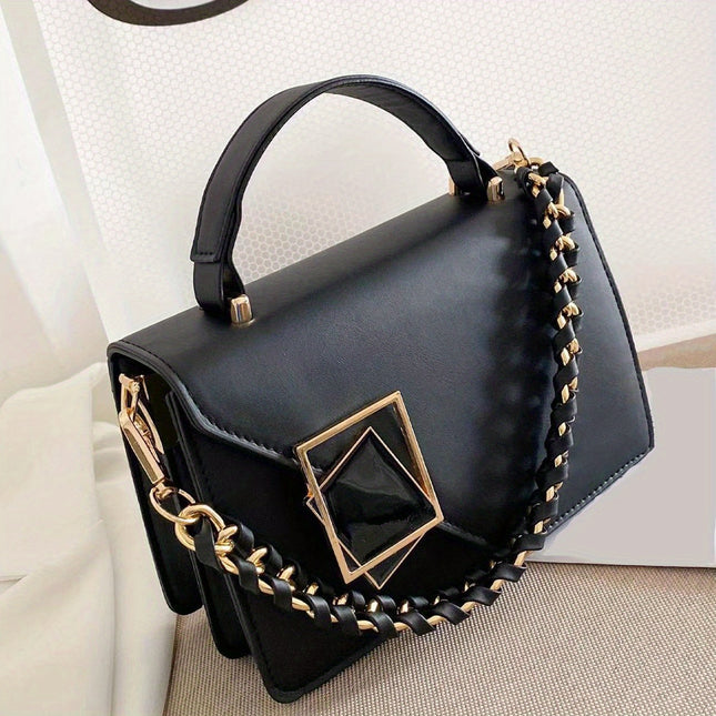 Solid Color PU Leather Crossbody