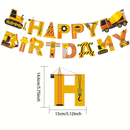 Construction Car Hanging Banners for Boys' Party Fun