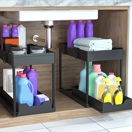 2-Tier Pull-Out Storage Organizer – Multi-Functional
