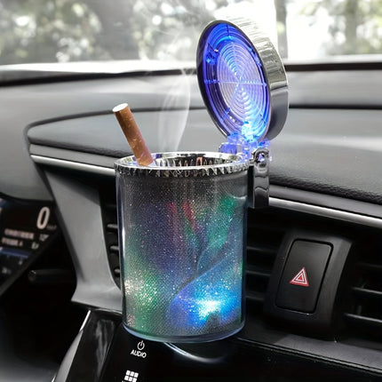 Luminous LED Car Ashtray – Sleek & Smokeless Solution