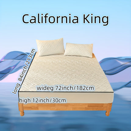 3pcs Waterproof Solid Fitted Sheet Set - 360° Coverage