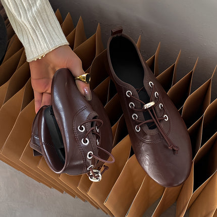 Elegant Lace-Up Ballet Flats