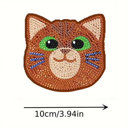 10pcs DIY Diamond Art Cat Coasters