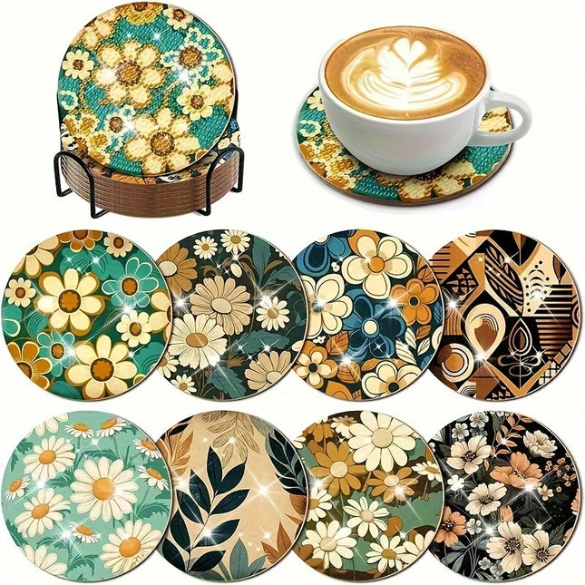 8pcs DIY Diamond Art Coasters