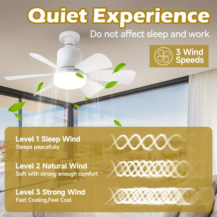 Modern Ceiling Fan with Dimmable LED Light & Remote