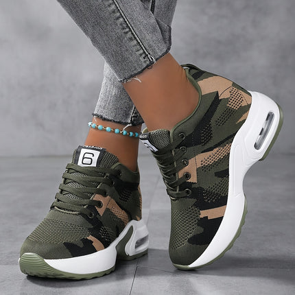 Women's Camouflage Lace-Up Sneakers