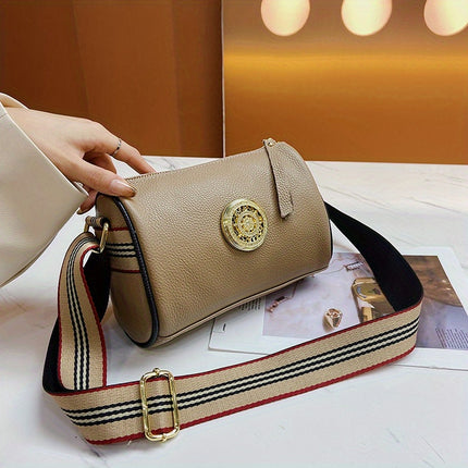 Trendy Leather Barrel Bag