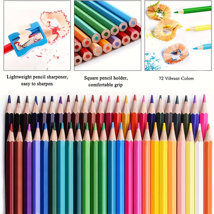 72-Color Pencil Set with Roll-Up Case