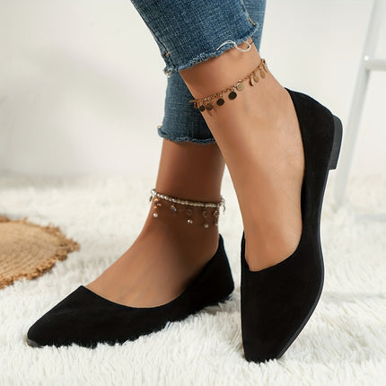 Women's Solid Color Pointed Flats