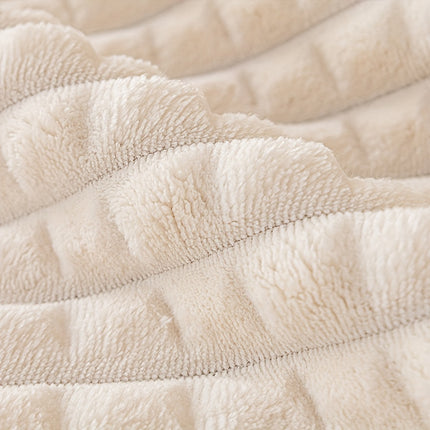 Plaid Plush Sofa Cover - Warm, Soft, Pet-Friendly Protector