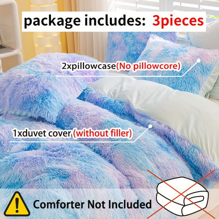 3pcs Tie-Dye Plush Duvet Set – Soft Winter Comfort
