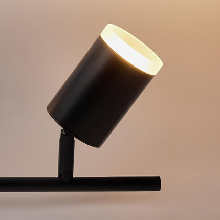 Black Metal 4-Light LED Ceiling Spotlight - Swivel Design
