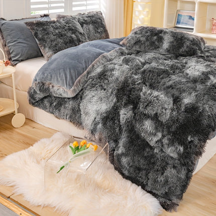 3pcs Tie-Dye Plush Duvet Set – Soft Winter Comfort