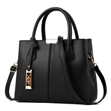 Chic Handbag with Metal Charm