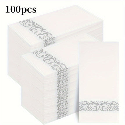 100pcs Elegant Disposable Linen-Feel Napkins