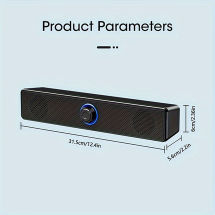 Desktop Computer Small Speaker with Cable - Monti Bargains