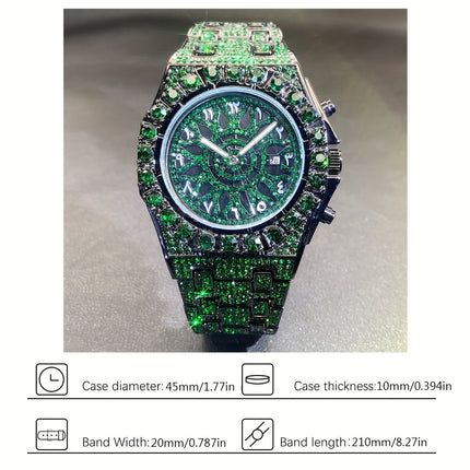 Luxury Green Ice Hip-Hop Watch