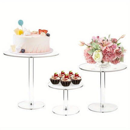 1pc Elegant Transparent Acrylic Cake Stands