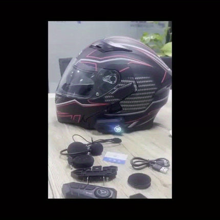 2-in-1 Motorcycle Intercom & Music Helmet Earphone