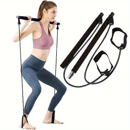 Versatile Yoga & Pilates Bar Set with Resistance Bands
