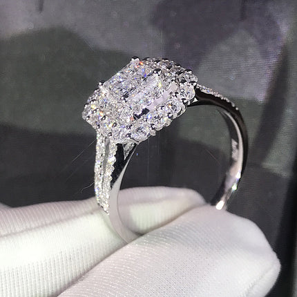 Iced Out Square Zirconia Wedding Ring