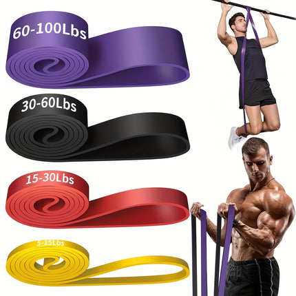 4pcs Stackable Resistance Bands Set for Workout & Fitness